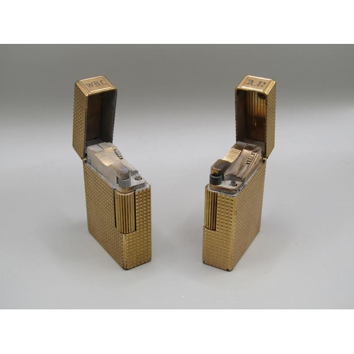 1456 - TWO DUPONT OF PARIS GILT POCKET LIGHTERS