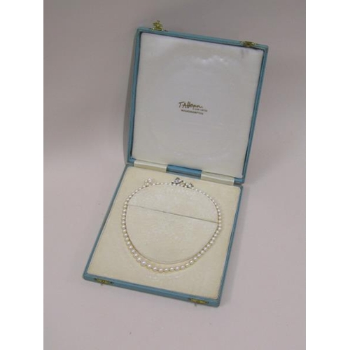 1481 - 9ct CLASPED STRING OF PEARLS