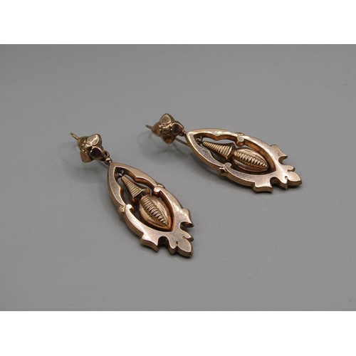 1493 - PAIR OF ANTIQUE GOLD EARRINGS