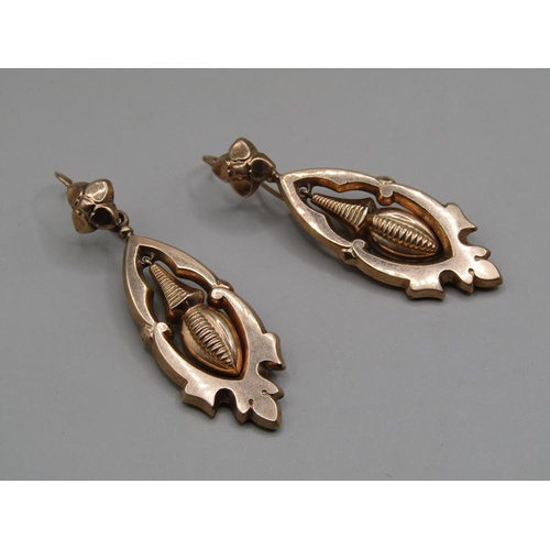 1493 - PAIR OF ANTIQUE GOLD EARRINGS