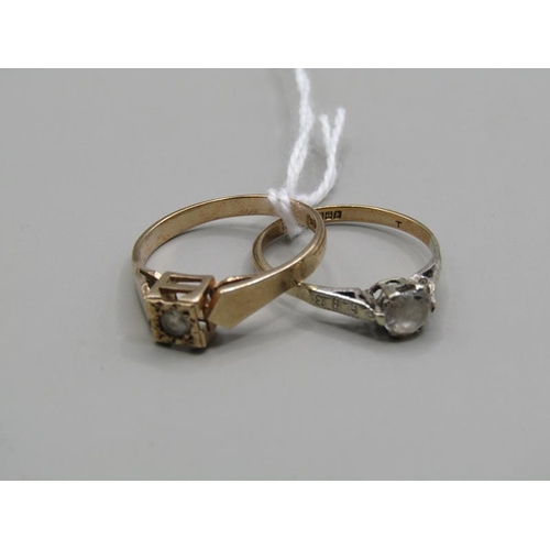 1500 - TWO 9ct STONE SET RINGS 4g TOTAL