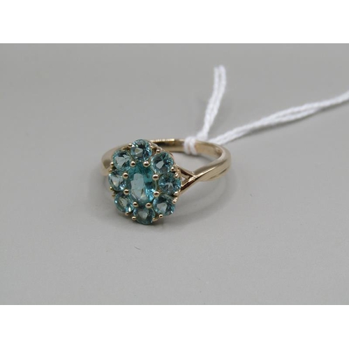 1514 - GOLD APATITE RING SIZE Q