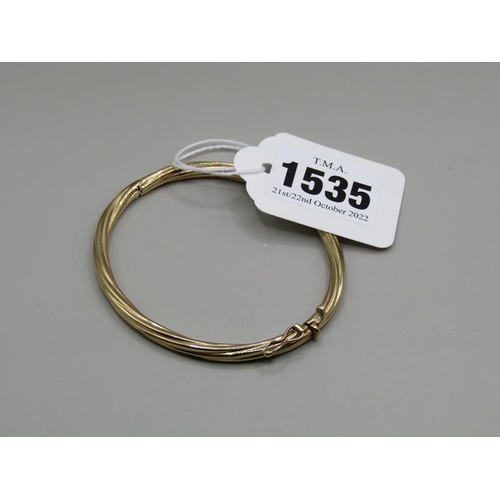 1535 - 9ct BANGLE, WEIGHT 11.4g