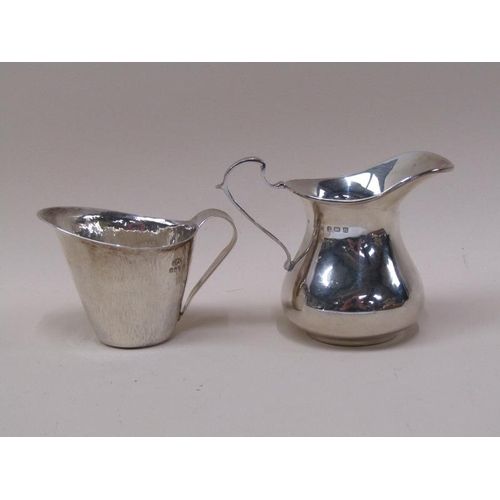 1559 - TWO SILVER CREAM JUGS