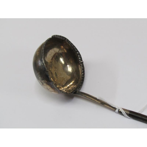 1560 - WOODEN HANDLED SILVER TODDY LADEL