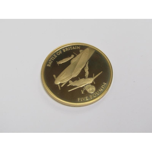 1561 - 60th ANNIVERSARY OF D DAY BATTLE OF BRITAIN 2004 GIBRALTAR £5 COIN - 22ct 39.94g