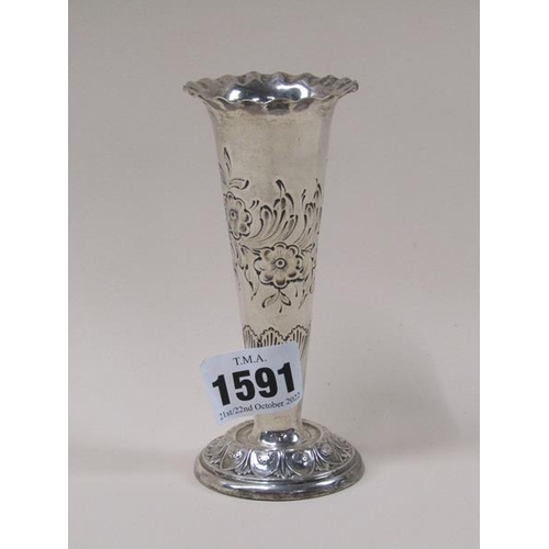 1591 - SILVER POSY VASE