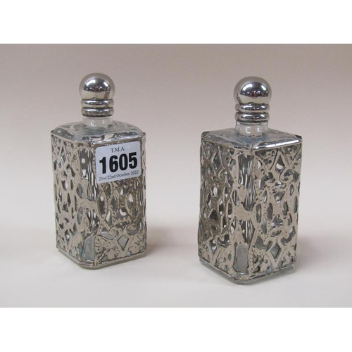 1605 - TWO SILVER CASED BOTTLES