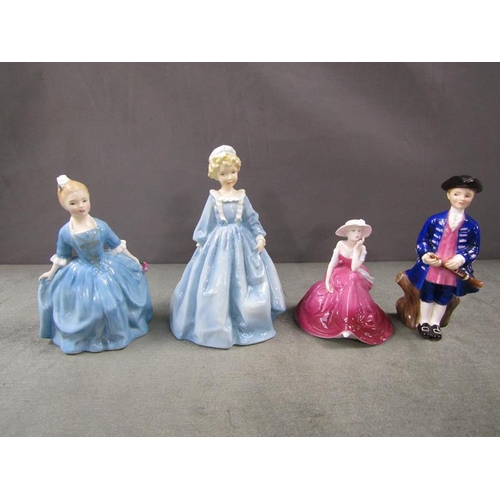 1800 - FOUR FIGURES - DOULTON, WORCESTER AND COALPORT , LARGEST 16cms H