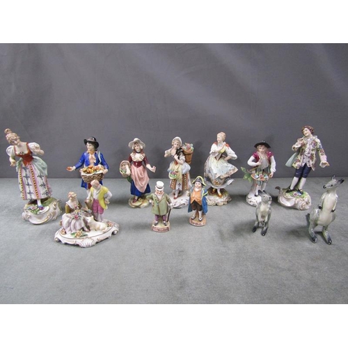 1808 - COLLECTION OF CONTINENTAL PORCELAIN FIGURES, LARGEST 19cms H