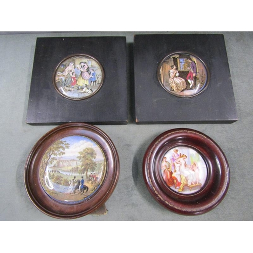 1814 - PRATTWARE POT LIDS, LARGEST 12cms DIA