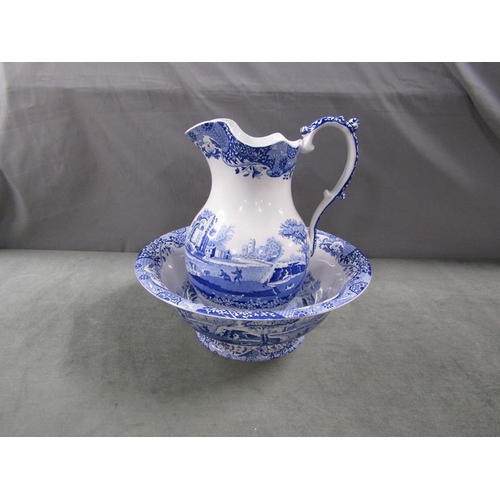 1831 - SPODE ITALIAN PATTERN WASH BOWL (36cms DIA)  AND JUG