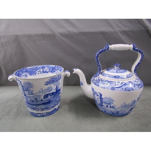 1836 - LARGE SPODE ITALIAN PATTERN KETTLE AND ONE ICE BUCKET (20cms H)