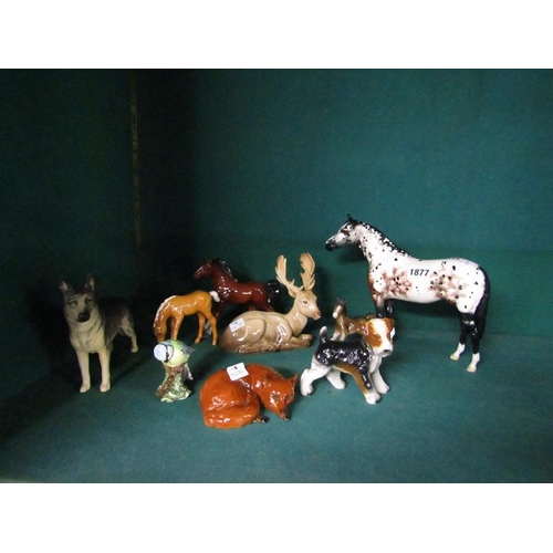 1877 - COLLECTION OF BESWICK ANIMALS TO INC. HORSE 20cms H