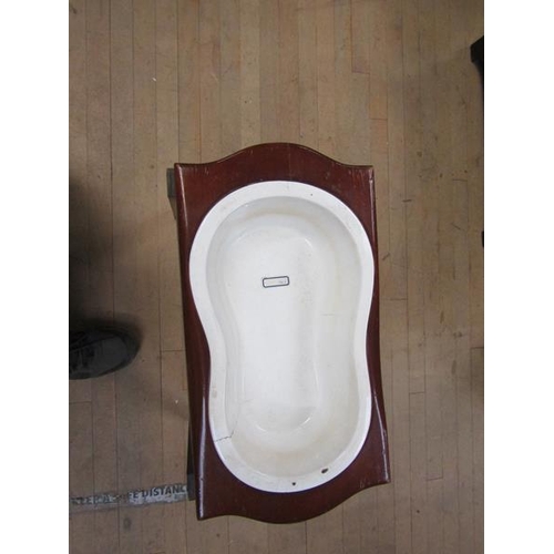 1896 - 19C MARQUETRY DECORATED BIDET STAND, 64CM W