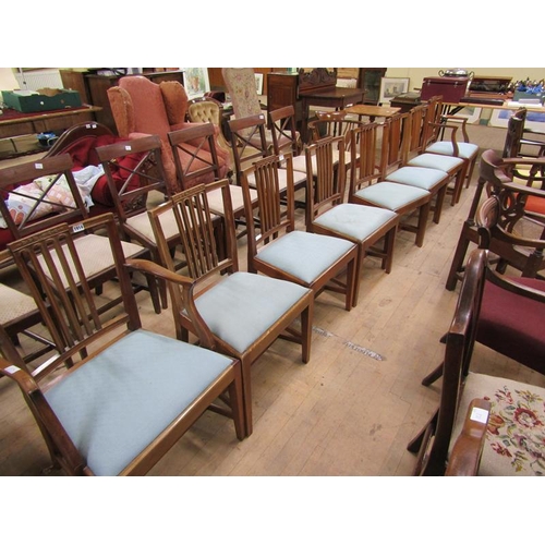 1914 - SET OF EIGHT MAHOGANY LATE 19c DINING CHAIRS WITH UPHOLSTERED DROP IN SEATS