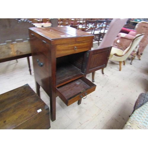 1927 - EARLY 19c MAHOGANY WASH STAND WITH RISING MIRROR AND POT CUPBOARD