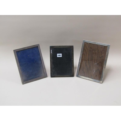 1661 - THREE SILVER GLAZED PHOTOFRAMES