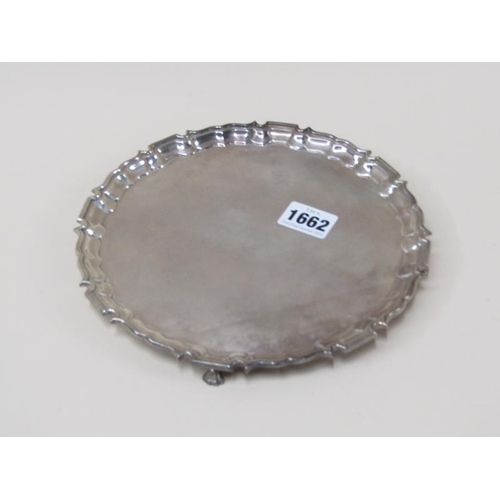 1662 - CIRCULAR SILVER TRAY BY BARKER BROS. SILVER LIMITED, HALLMARKED 1961