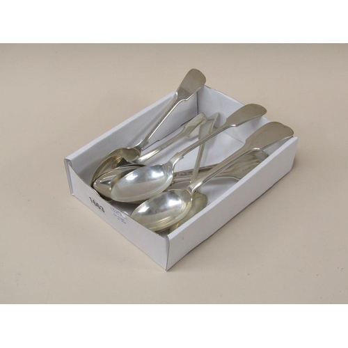 1663 - BOX OF ELEVEN SILVER SPOONS 31.9ozt