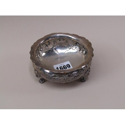 1669 - MAPPIN AND WEBB SILVER CHASED SUGAR BOWL