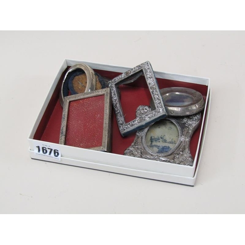 1676 - SIX SMALL SILVER PHOTOFRAMES