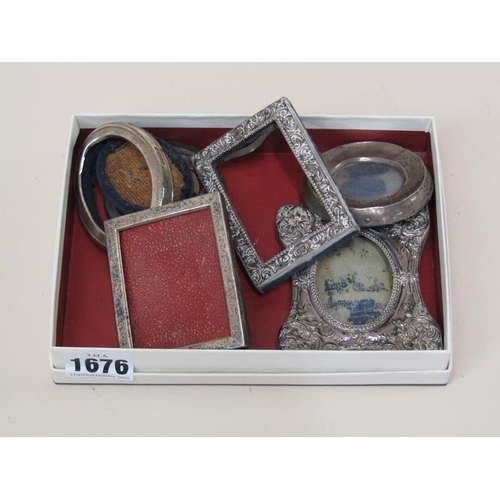 1676 - SIX SMALL SILVER PHOTOFRAMES