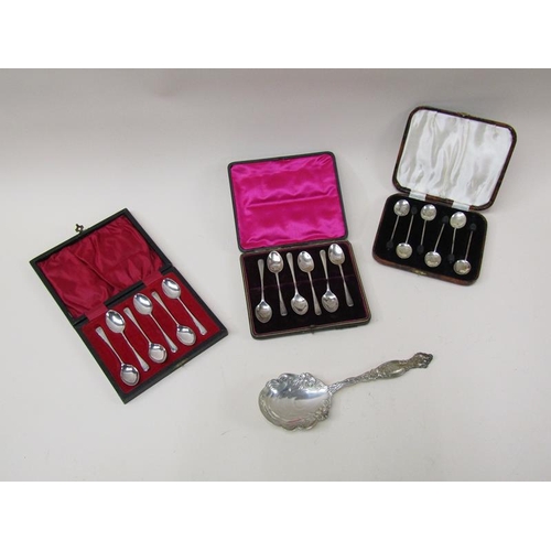 1678 - STERLING SILVER SPOON AND THREE BOXES OF SILVER SPOONS