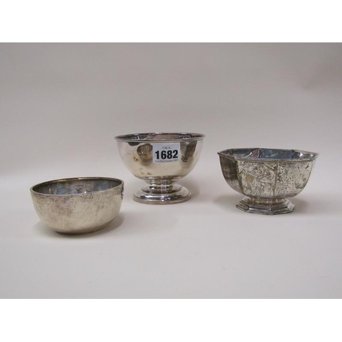 1682 - THREE SILVER BOWLS