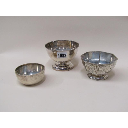 1682 - THREE SILVER BOWLS