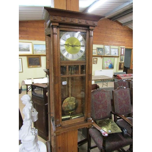 1199 - OAK CASED WALL CLOCK