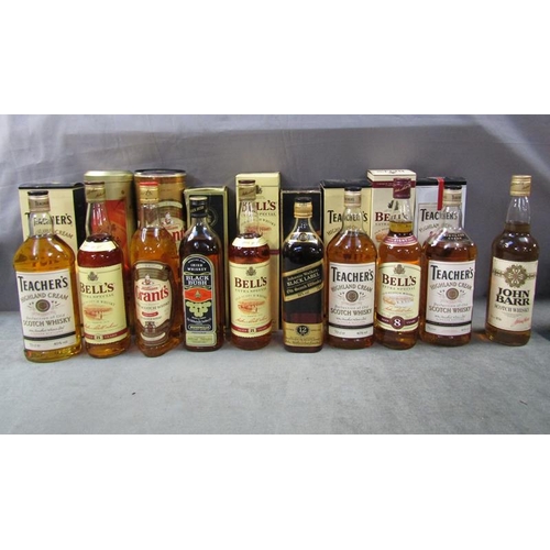 1223 - 10 BOTTLES OF SCOTCH WHISKY TO INC. BLACK BUSH AND TEACHERS