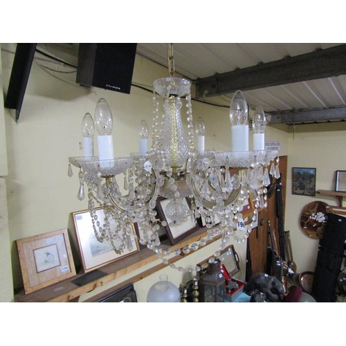 1196 - CRYSTAL LUSTRE CHANDELIER, 55CM W