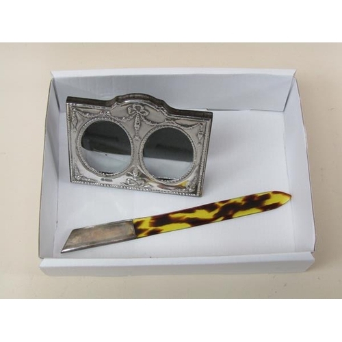 1689B - BOX TO INC. SILVER PHOTO FRAME, SILVER PROPELLING PENCIL, BOX OF SILVER HANDLED KNIVES