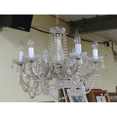 1196 - CRYSTAL LUSTRE CHANDELIER, 55CM W