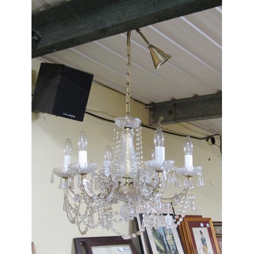 1196 - CRYSTAL LUSTRE CHANDELIER, 55CM W