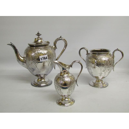 1764 - THREE PIECE SILVER PLATED TEASET