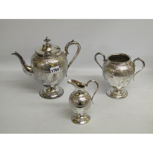 1764 - THREE PIECE SILVER PLATED TEASET