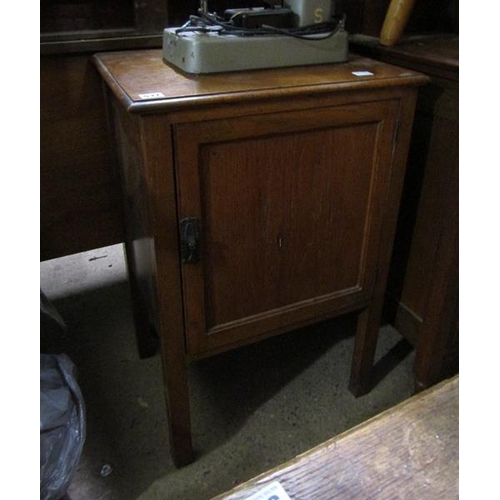 537 - EDWARDIAN INLAID BEDSIDE CUPBOARD; DRESSING TABLE