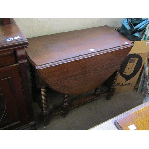 601 - 1930'S OAK GATELEG TABLE