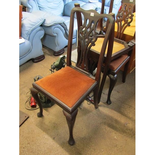 619 - FOUR CHIPPENDALE STYLE DINING CHAIRS