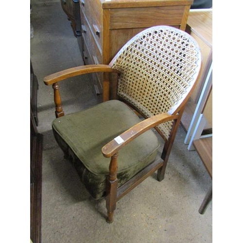 621 - CANE BACK ARMCHAIR