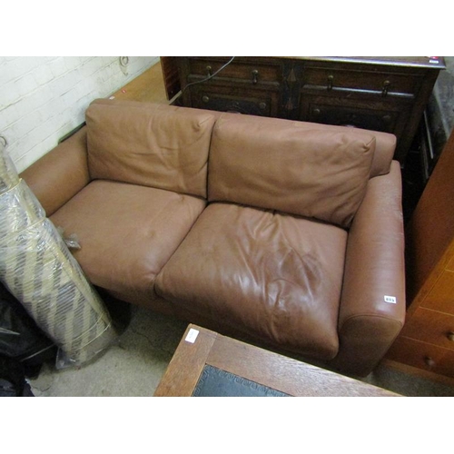 815 - LEATHER TWO SEATER SOFA