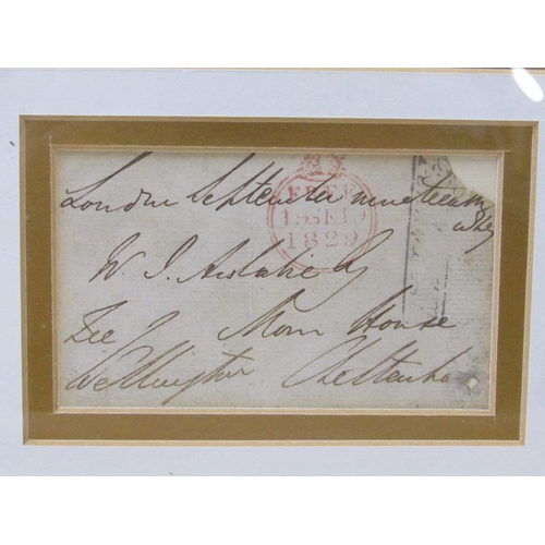 1101 - ARTHUR WELLESLEY - WELLINGTON , FIRST DUKE 1769-1852, SIGNED IN FRONT ENVELOPE PANEL, OVERALL PRINT ... 