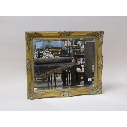 1109 - GILT FRAMED BEVEL EDGE WALL MIRROR, 44CM X 55CM