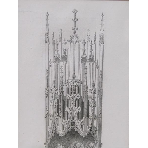 1123 - GLAZED OXFORD FRAME CONTAINING A B&W PRINT OF A THRONE CHAIR, 36CM X 13CM