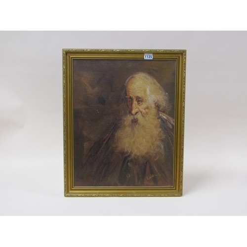 1125 - L WILLIAMS - PORTRAIT OF AN OLD GENTLEMAN, SIGNED, OIL ON BOARD, FRAMED, 49CM X 39CM