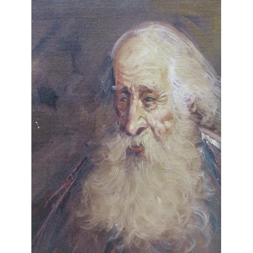 1125 - L WILLIAMS - PORTRAIT OF AN OLD GENTLEMAN, SIGNED, OIL ON BOARD, FRAMED, 49CM X 39CM