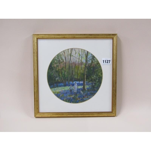 1127 - DAVID GREEN - BLUEBELLS IN THE SPRING, CIRCULAR F/G, 19CM DIAM