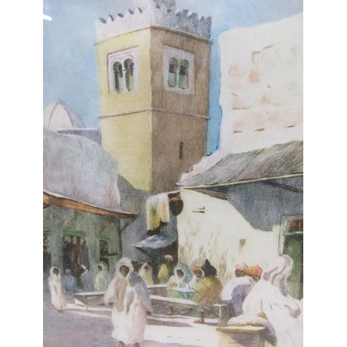 1143 - PAIR OF ORIGINAL ETCHING BY DR. D DONALD,  BAB EL AILLAN, EACH F/G, 36CM X 22CM